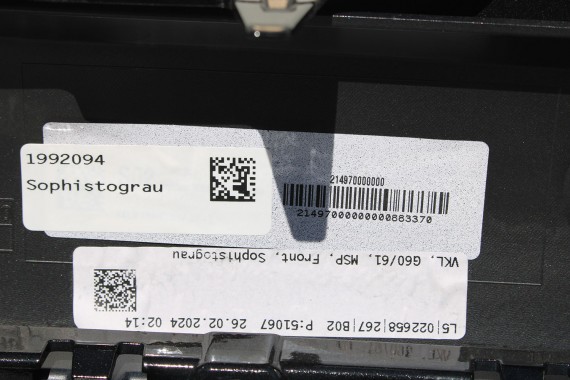 BMW 5 G60 ZDERZAK PRZEDNI PRZÓD A90 Sophisto Grau szary 8084653 G61 M PAKIET 51118084653 8084655 8084656 8084629 9879291
