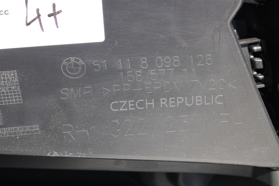 BMW 4 G22 G23 ZDERZAK PRZEDNI PRZÓD M pakiet Kolor: 475 Black-sapphire Czarny M pakiet M POWER 63178089525 63178089526 8076713