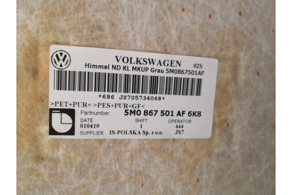 VW GOLF PLUS PODSUFITKA SZARA 5M0867501AF 5M0867501F 5M0867501AJ 5M0867501 5M0 867 501 AF