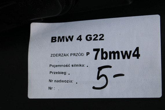BMW 4 G22 G23 ZDERZAK PRZEDNI PRZÓD M pakiet Kolor: 475 Black-sapphire Czarny 8076711 63178089525 63178089526 USA 51118076711