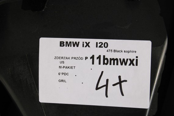 BMW iX i20 ZDERZAK PRZEDNI PRZÓD M pakiet Kolor: 475 Black-sapphire metallic Czarny M POWER USA 7983621 9879666 9879665 9492524
