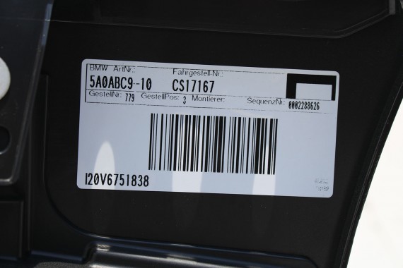 BMW iX i20 ZDERZAK PRZEDNI PRZÓD M pakiet Kolor: 475 Black-sapphire metallic Czarny 51117933621 5A0ABC9  9879665 9879666 9492524