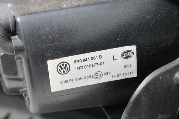 VW POLO PRZÓD Bluemotion 6R L041maska błotniki zderzak pas przedni lampy wzmocnienie lampa błotnik 6R Kolor: L041 - czarny 6R0