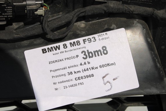 BMW 8 M8 F93 PRZÓD maska błotniki zderzak przedni błotnik lampa LASER 490 Sonderlackierung Niebieski 441 600PS lampy Competition