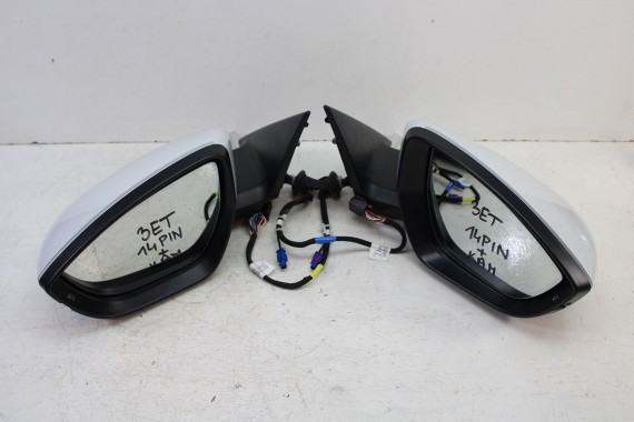 AUDI ETRON LUSTERKO DRZWI LEWE 14 pin kamera 360 zewnętrzne pinów kabli przewodów 14+1 15pin FOTO 2Y2Y LS9R Biały 4KE E-TRON