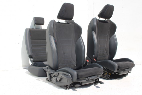 BMW 2 U06 FOTELE KOMPLET FOTELI siedzeń siedzenia tapicerka KGNL Alcantara sensatec.schwarz / blau boczki drzwiowe ACTIVE TOURER
