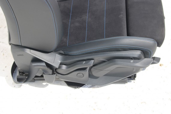 BMW 2 U06 FOTELE KOMPLET FOTELI siedzeń siedzenia tapicerka KGNL Alcantara sensatec.schwarz / blau boczki drzwiowe ACTIVE TOURER