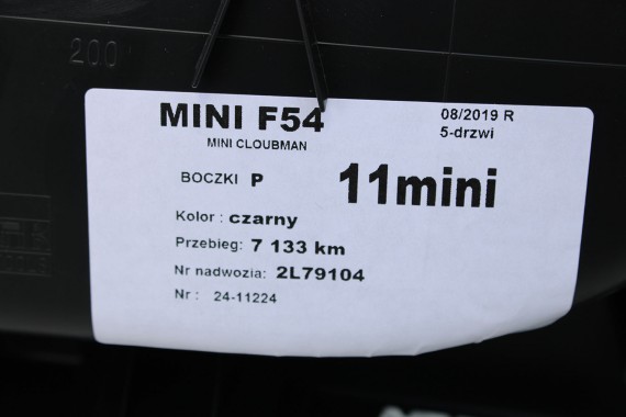 MINI CLOUBMAN F54 FOTELE KOMPLET FOTELI siedzeń siedzenia tapicerka +boczki drzwiowe KDE1 Stoff/Leatherette Pearl/carbon-black