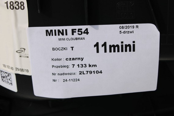 MINI CLOUBMAN F54 FOTELE KOMPLET FOTELI siedzeń siedzenia tapicerka +boczki drzwiowe KDE1 Stoff/Leatherette Pearl/carbon-black
