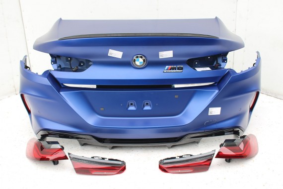 BMW 8 M8 F93 TYŁ ZDERZAK + KLAPA BAGAŻNIKA + LAMPY lampa tylny 490 Sonderlackierung Niebieski 41007483659 51128082803 8070742