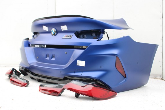 BMW 8 M8 F93 TYŁ ZDERZAK + KLAPA BAGAŻNIKA + LAMPY lampa tylny 490 Sonderlackierung Niebieski 41007483659 51128082803 8070742