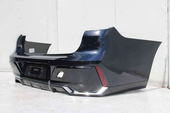 BMW 7 G70 ZDERZAK TYŁ TYLNY M pakiet 416 Kolor: Carbon-schwarz Czarny 51128081542 M POWER 66205A1A269 51128081511 5A74568 chrom