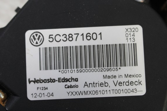 VW THE BEETLE CABRIO SILNICZEK DACHU 5C3871601 SKŁADANY mechanizm NEW 5C 5C3 871 601 5C3871601A