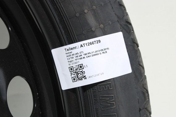 AUDI A6 A7 KOŁO DOJAZDOWE 20 DOJAZDÓWKA ZAPAS 4G0601027E 4,5J*20H2 ET22 CONTINENTAL 145/60/20 105M 4G0 601 027 4G 4G8 4G0601010B