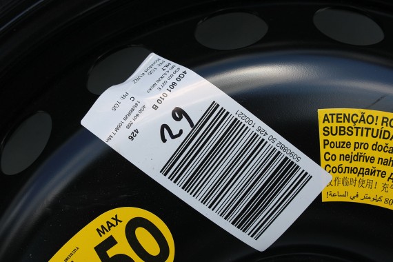 AUDI A6 A7 KOŁO DOJAZDOWE 20 DOJAZDÓWKA ZAPAS 4G0601027E 4,5J*20H2 ET22 CONTINENTAL 145/60/20 105M 4G0 601 027 4G 4G8 4G0601010B