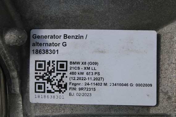 BMW X8 XM SKRZYNIA BIEGÓW SILNIK 5A80174 4.4 S68_B44 480KW 653PS benzyna 4.4 V8 iX S68B44A 8HP100XPH G8XA0AZ 24005A80174 5A80174