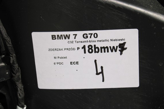BMW 7 i7 G70 ZDERZAK PRZEDNI PRZÓD C3Z Tansanit-blau Niebieski C4A M PAKIET 5111 9464046 15857711 5111 9883454 9464046 chrom