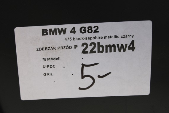 BMW M3 M4 G82 G83 ZDERZAK PRZEDNI PRZÓD M Competition 475 Black-sapphire metallic Czarny M POWER G80 G81 3 4 51118069416 8069416