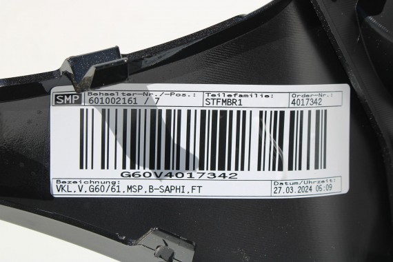 BMW 5 G60 ZDERZAK PRZEDNI PRZÓD 475 Black-sapphire Czarny 8084653 G61 M PAKIET 51118084653 8084655 8084656 8084629 9879291