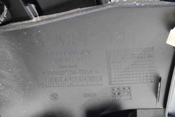 BMW 5 G60 ZDERZAK PRZEDNI PRZÓD 300 Alpinweiss 3 BIAŁY 8084653 G61 M PAKIET 51118084653 8084655 8084656 8084629 9879291