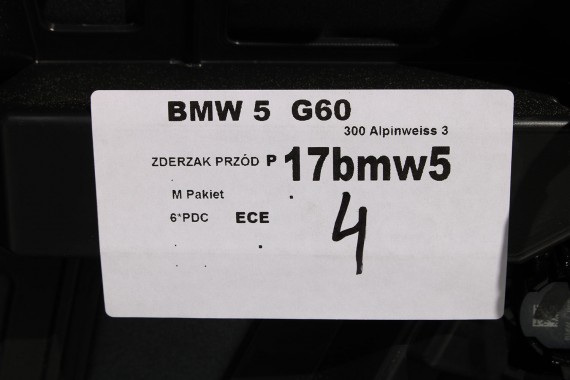 BMW 5 G60 ZDERZAK PRZEDNI PRZÓD 300 Alpinweiss 3 BIAŁY 8084653 G61 M PAKIET 51118084653 8084655 8084656 8084629 9879291