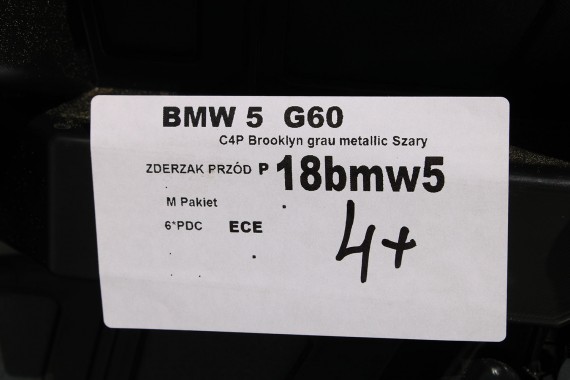 BMW 5 G60 ZDERZAK PRZEDNI PRZÓD C4P Brooklyn grau Szary 8084653 G61 M PAKIET 51118084653 8084655 8084656 8084629 9879291