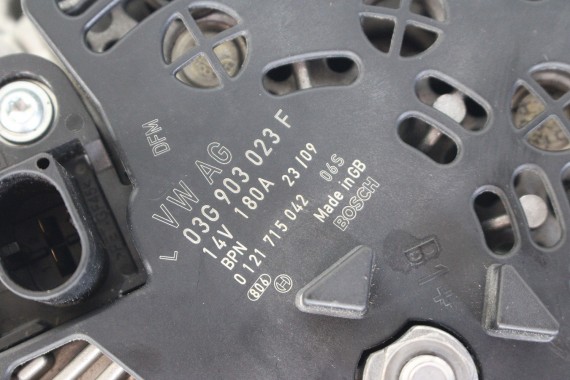 VW AUDI SEAT SKODA ALTERNATOR 180A 03G903023F BOSCH 2.0 TDi 03L903023Q 03L903024G 03L903024GX 03G 903 023 F 03G903023F 03G903023