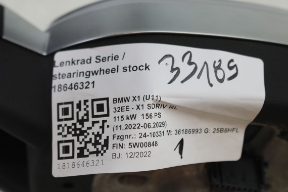 BMW X1 U11 KIEROWNICA 6023749 SPORT 9472034 3337U06 MULTIFUNKCYJNA Driving Assistant 3337U06 2 U06 X2 U12 32306023749