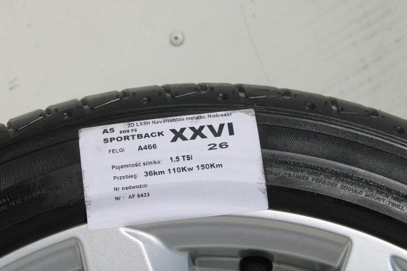 AUDI A4 A5 8W FELGI 8W0601025AL 18 cali + OPONY LETNIE KOŁA felga 8,5J*18H2 ET29 opona LATO Hankook Ventus S1 evo2 245/40/18 93Y
