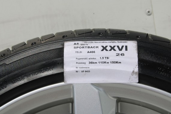 AUDI A4 A5 8W FELGI 8W0601025AL 18 cali + OPONY LETNIE KOŁA felga 8,5J*18H2 ET29 opona LATO Hankook Ventus S1 evo2 245/40/18 93Y