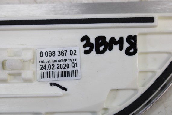 BMW M8 F93 LUSTERKO lewe + prawe drzwi M pakiet 9 pin zewnętrzne pinów kabli przewodów 9pin SHADOWLINE BLACK KAMERA ASYST L + P