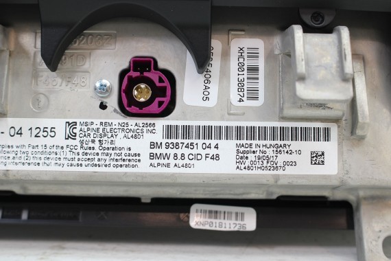 BMW X1 F48 MONITOR EKRAN LCD WYŚWIETLACZ 9987451 8"8 CALA NAVI-GPS-TV DISPLAY NAVIGATION DISPLAY 65509987451 156142 6550 9987451