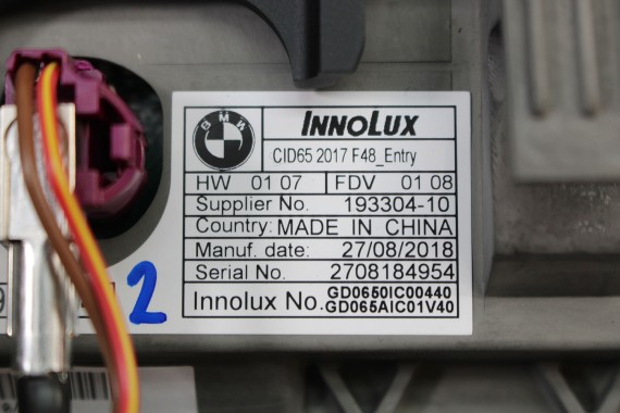 BMW X1 F48 MONITOR EKRAN LCD WYŚWIETLACZ 6834915 6"5 CALA NAVI-GPS-TV DISPLAY NAVIGATION DISPLAY 65506834915 8704089