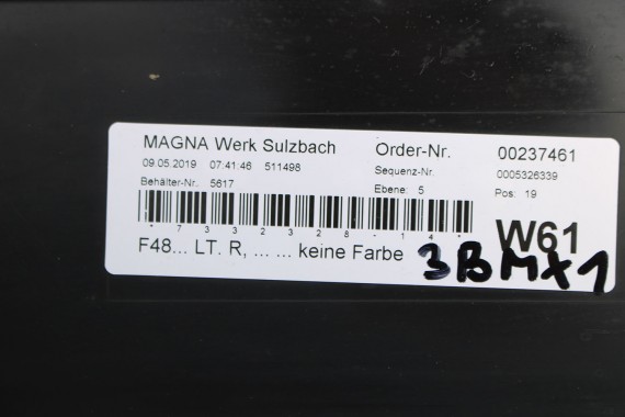 BMW X1 F48 LISTWA PROGOWA 7332327 7332328 próg 2 szt. 51 77 7332327 51 77 7332328 zewnętrzna 51777332327 51777332328