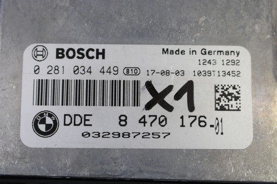 BMW X1 X2 F48 F39 KOMPUTER SILNIKA 8598759 silnik 2 D diesel STEROWNIK MODUŁ 13618598759 13618588995 13618589836 0281034281