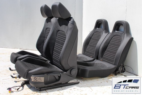 VW SCIROCCO FOTELE KOMPLET FOTELI siedzeń siedzenia fotel tapicerka 1K8 skóra + alcantara materiał kolor czarny siedzenie kanapa