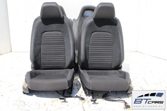 VW SCIROCCO FOTELE KOMPLET FOTELI siedzeń siedzenia fotel tapicerka 1K8 skóra + alcantara materiał kolor czarny siedzenie kanapa