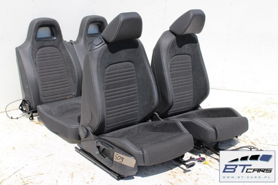 VW SCIROCCO FOTELE KOMPLET FOTELI siedzeń siedzenia fotel tapicerka 1K8 skóra + alcantara materiał kolor czarny siedzenie kanapa