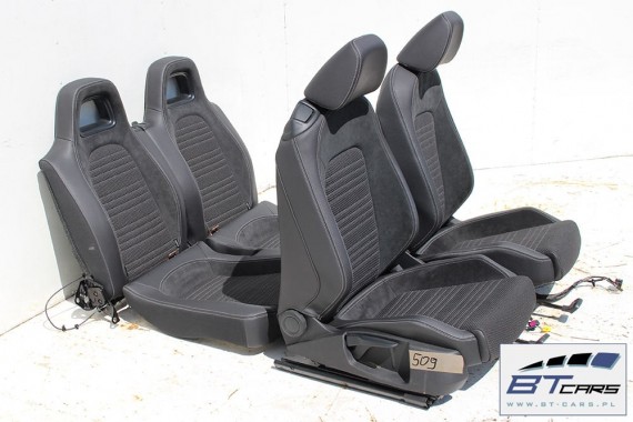 VW SCIROCCO FOTELE KOMPLET FOTELI siedzeń siedzenia fotel tapicerka 1K8 skóra + alcantara materiał kolor czarny siedzenie kanapa