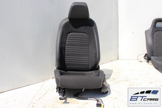 VW SCIROCCO FOTELE KOMPLET FOTELI siedzeń siedzenia fotel tapicerka 1K8 skóra + alcantara materiał kolor czarny siedzenie kanapa