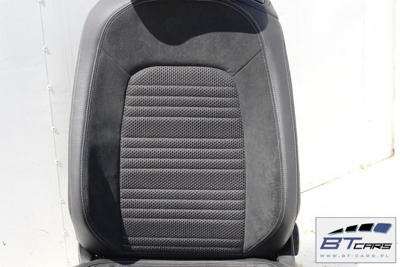 VW SCIROCCO FOTELE KOMPLET FOTELI siedzeń siedzenia fotel tapicerka 1K8 skóra + alcantara + materiał kolor czarny