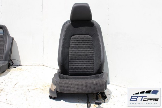 VW SCIROCCO FOTELE KOMPLET FOTELI siedzeń siedzenia fotel tapicerka 1K8 skóra + alcantara materiał kolor czarny siedzenie kanapa