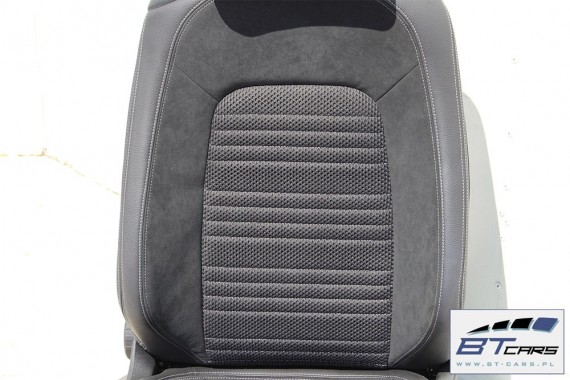 VW SCIROCCO FOTELE KOMPLET FOTELI siedzeń siedzenia fotel tapicerka 1K8 skóra + alcantara + materiał kolor czarny
