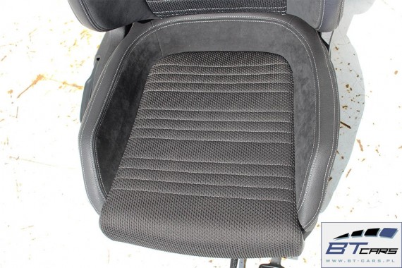 VW SCIROCCO FOTELE KOMPLET FOTELI siedzeń siedzenia fotel tapicerka 1K8 skóra + alcantara materiał kolor czarny siedzenie kanapa