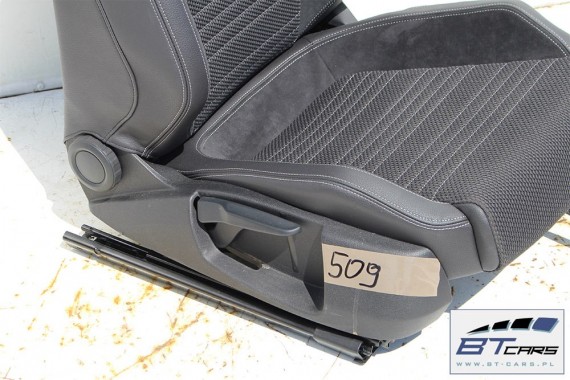 VW SCIROCCO FOTELE KOMPLET FOTELI siedzeń siedzenia fotel tapicerka 1K8 skóra + alcantara materiał kolor czarny siedzenie kanapa