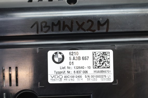 BMW X1 F48 ZEGAR 5A3B657 2 F45 F46 621095A3B657 Prędkościomierz serii 2 F45 F46 HUD 62105A24580 62109840899 62109857574