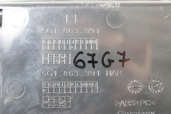 VW GOLF 7 VII LISTWY OZDOBNE KONSOLI LISTWA DEKOR DEKORY WYKOŃCZENIE TAPICERKA 5G1863391K 5G1863100G 5G1819743F 5G1864147 FL 5G