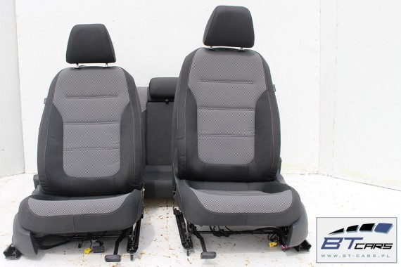 VW JETTA FOTELE KOMPLET FOTELI SIEDZEŃ TAPICERKA SIEDZENIA welur kolor czarno - szary 5C