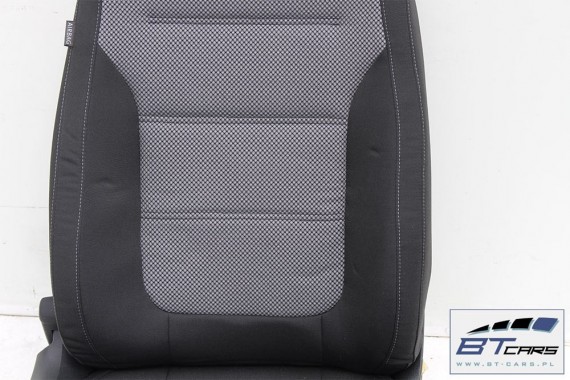 VW JETTA FOTELE KOMPLET FOTELI SIEDZEŃ TAPICERKA SIEDZENIA welur kolor czarno - szary 5C
