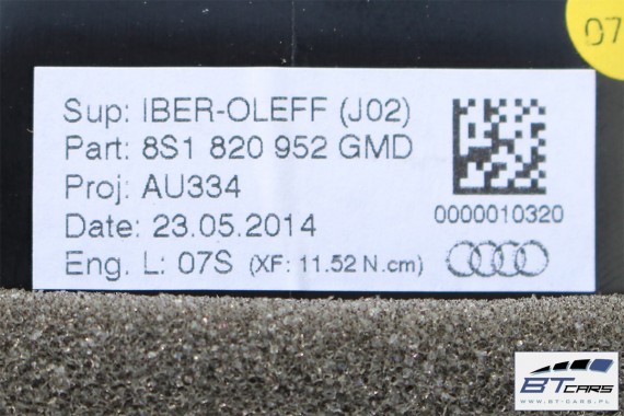 AUDI TT WLOTY KRATKI NAWIEWU 8S1820901 8S1820902 8S1820903 8S1820951 8S1820952 GMD KOMPLET WLOTÓW POWIETRZA Z PRZYCISKAMI 8S